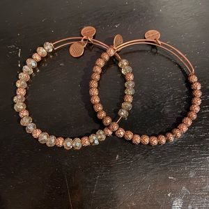 Bundle of 2 rose gold bead Alex & Ani Bracelets